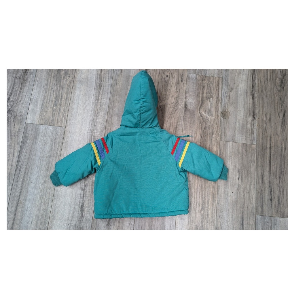 Weather Tamer Sherpa Lined Hooded Winter Jacket Kids 18 Months Football Patch - Picture 4 of 4